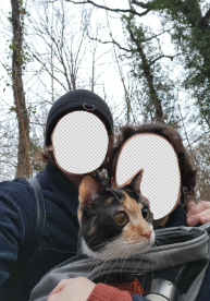 Selfie avec le chat et ses deux parents